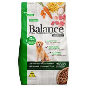 Alimento p/ Cães Balance Adultos Raças Médias e Grandes Carne, Frango e Vegetais Pouch 2.7Kg