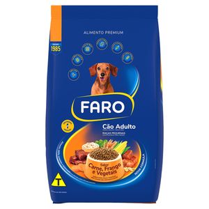 Alimento p/ Cães Faro Adultos Raças Pequenas Carne, Frango e Vegetais 2.7Kg