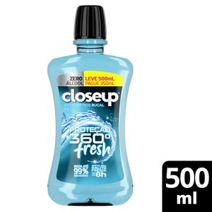 Enxaguante Bucal Antisséptico Closeup Zero Álcool Ice Fresh Leve 500ml Pague 350ml