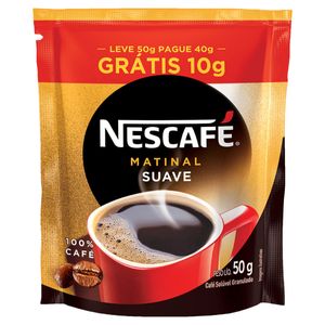 Café Solúvel Nescafé Granulado Matinal Suave Refil Leve 50g Pague 40g