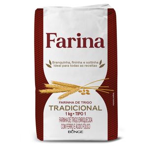 Farinha de Trigo Farina Tradicional Tipo 1 Papel 1Kg