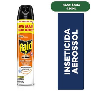 Inseticida Raid Aerossol Multi Insetos Base Água 420ml Embalagem Econômica