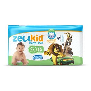 Fralda Descartável Zeukid Baby Care G c/ 16 Unid