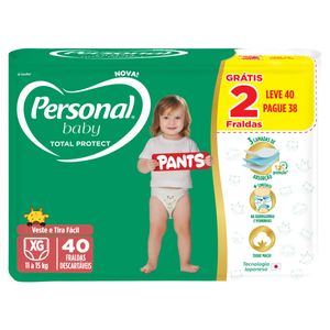 Fralda Descartável Personal Baby Total Protect Pants XG Leve 40 Pague 38 Unid