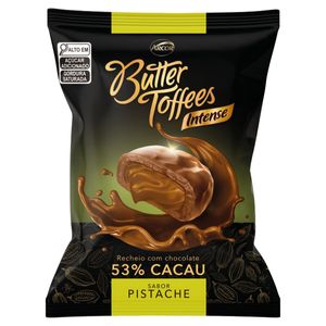 Bala Butter Toffees Recheio Chocolate 53% Cacau Intense Pistache Pacote 90g