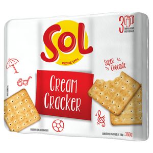 Biscoito Cream Cracker Sol 350g