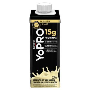 Bebida Láctea Uht Yopro Shake 15g Proteína Zero Lactose Baunilha Caixa 250ml