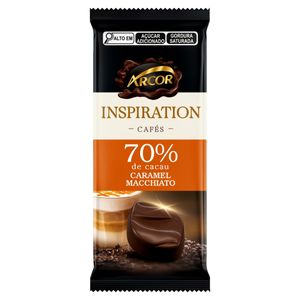 Chocolate Arcor Inspiration Cafés 70% Cacau Caramel Macchiato Pacote 80g