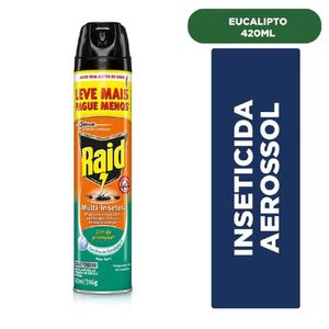 Inseticida Raid Aerossol Multi Insetos Base Água Óleo de Eucalipto 420ml Embalagem Econômica