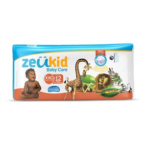 Fralda Descartável Zeukid Baby Care XXG c/ 12 Unid