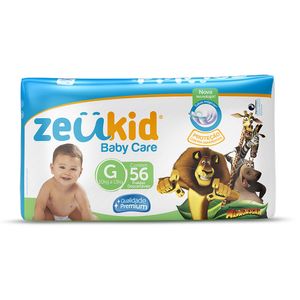 Fralda Descartável Zeukid Baby Care G c/ 56 Unid