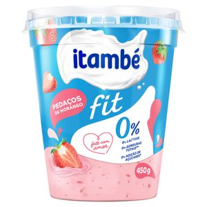 Iogurte Desnatado Itambé Fit Zero Lactose Morango Pote 450g