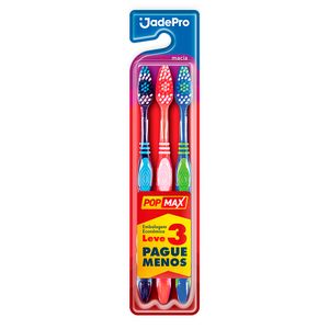 Escova Dental Jadepro Macia Popmax c/ 3 Unid