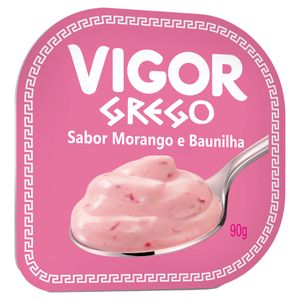 Iogurte Grego Vigor Morango e Baunilha Pote 90g