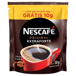 Café Solúvel Nescafé Granulado Original Extraforte Refil Leve 50g Pague 40g