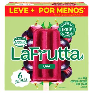 Picolé La Frutta Uva Caixa 396g c/ 6 Unid de 66g Leve + Pague -