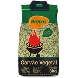 Carvão Vegetal Bretas 3Kg