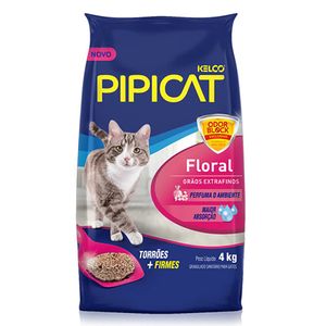 Areia Higiênica p/ Gato Pipicat Floral 4Kg