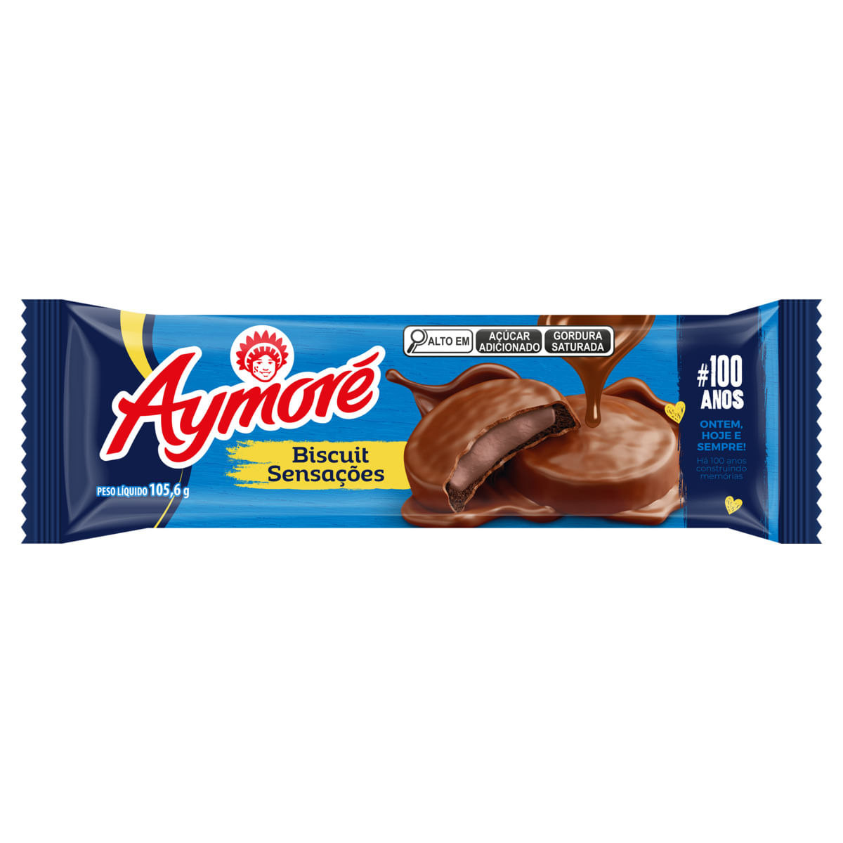 Biscoito Aymoré Biscuit Sensações Chocolate Cobertura Chocolate ao ...