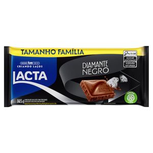 Chocolate em Barra Lacta Diamante Negro ao Leite Crocante 145g Tamanho Família