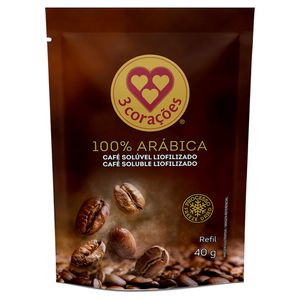 Café Solúvel 3 Corações Liofilizado Sachê 40g
