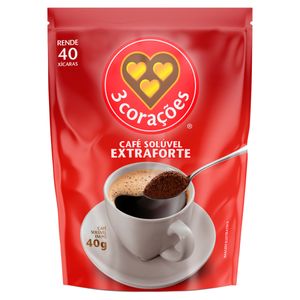 Café Solúvel em Pó Extraforte 3 Corações Sachê 40g