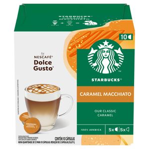 Café c/ Leite em Cápsula Starbucks Caramel Macchiato Caixa 106.5g c/10 Unid