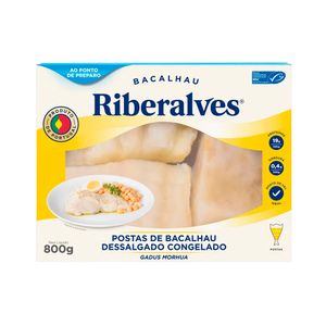 Bacalhau Riberalves em Posta Dessalgado Congelado 800g
