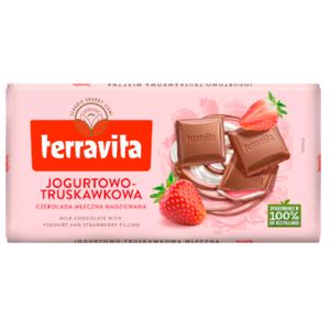 Chocolate Terravita ao Leite c/ Iogurte de Morango Cartucho 100g