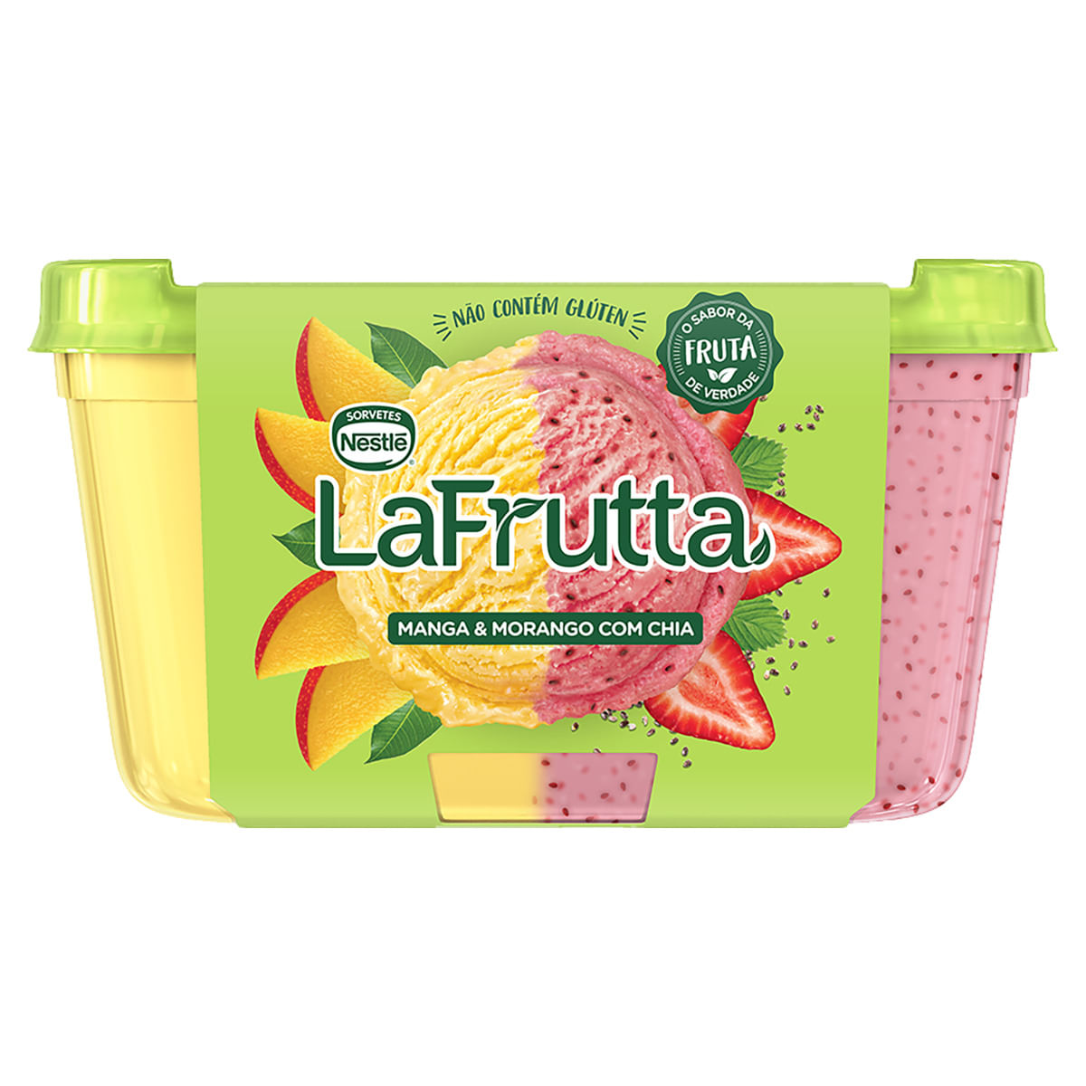 Sorbet La Frutta Manga & Morango c/ Chia Pote 620g | Bretas