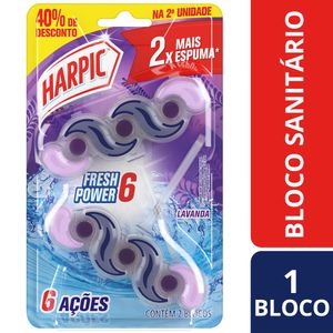 Bloco Sanitário Harpic Fresh Power 6 Lavanda com 2 Unidades