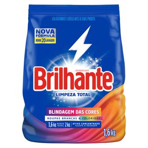 Lava-Roupas Brilhante Limpeza Total Pó Roupas Brancas e Coloridas Pacote 1.6Kg
