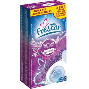 Pastilha Sanitária Novo Frescor Adesiva Lavanda 10g com 3 Unidades