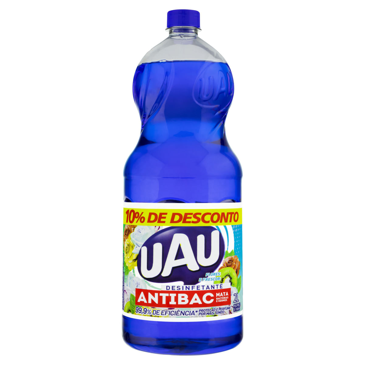 Desinfetante Uso Geral Uau Antibac Flores e Frescor Frasco 2l Grátis 10 ...