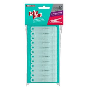 Prendedor de Roupa Esfrebom Plástico com 12 Unidades