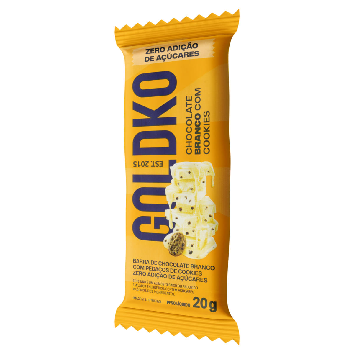 Chocolate Branco com Cookies Goldko Zero Açúcar 20g | Bretas Supermercado