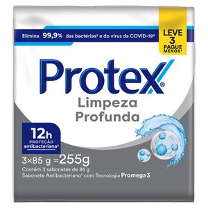 Sabonete em barra Protex Limpeza Profunda 85g com 3 Unidades