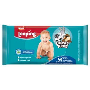 Toalha Umedecida Looney Tunes Com 48 Unid