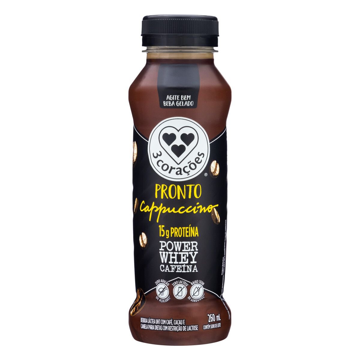 Bebida Láctea 3 Corações Zero Lactose Cappuccino 260ml | Bretas