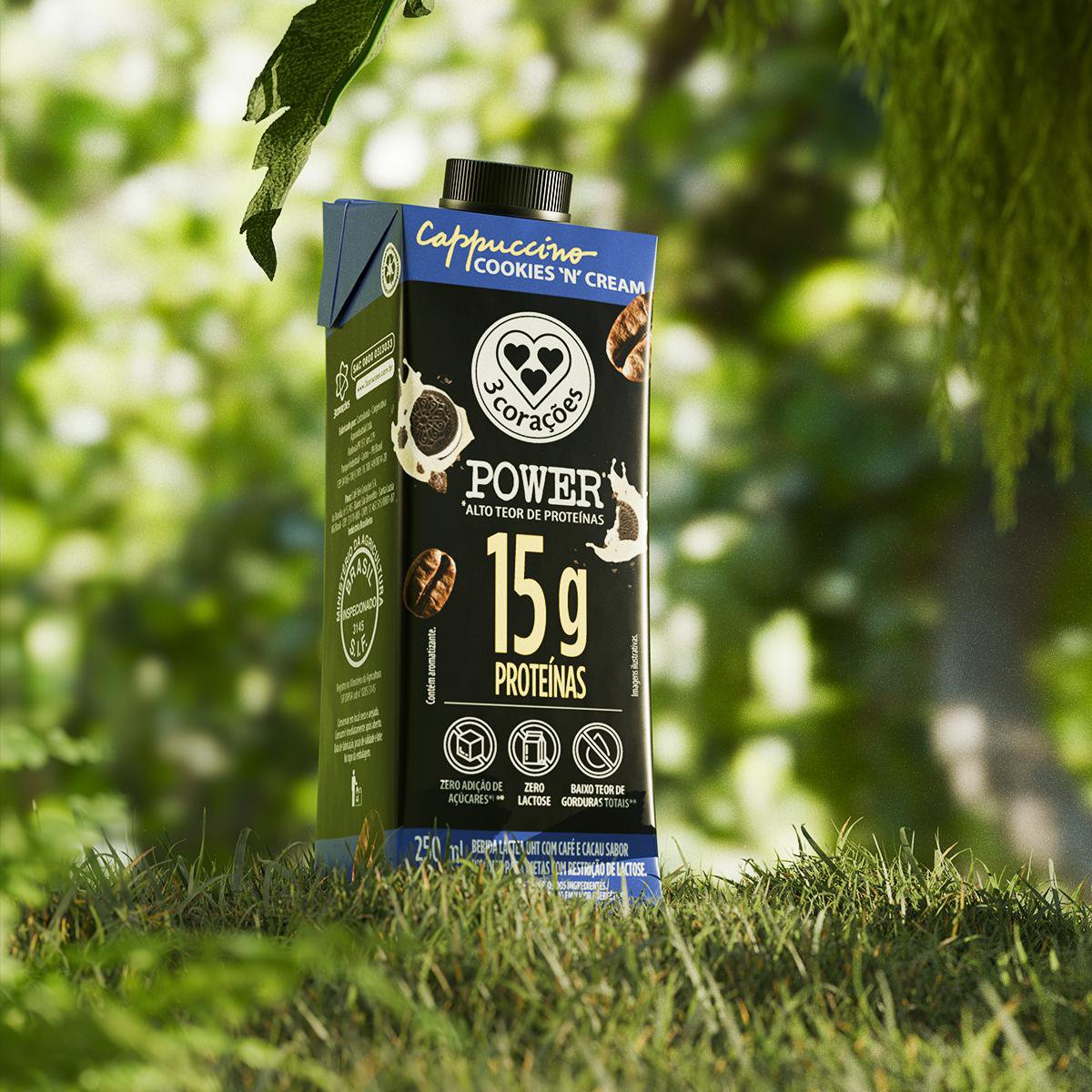 Bebida Láctea UHT 3 Corações Power Whey Zero Lactose 15g