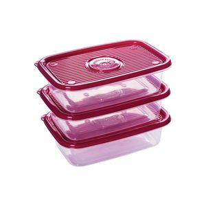 Conjunto Potes Plasútil Pop Retangular 1.2 Litros com 3 Unidades