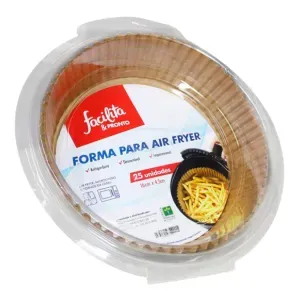 Forma de Papel para Air Fryer Facilita & Pronto 16 x 4,5cm com 25 Unidades