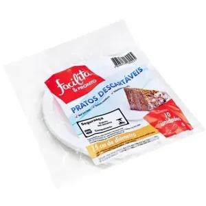 Prato Descartável Facilita & Pronto 15cm com 10 Uniddades