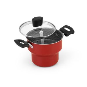 Cuscuzeira Enjoy Alegrete Antiaderente Vermelha 14cm