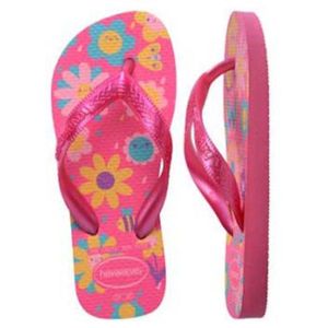 Sandália Havaianas Kids Flores Rosa Flux/Rosa Gum 31/32