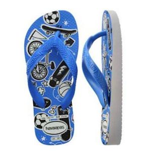 Sandália Havaianas Kids Athletic Branco/Azul 27/28