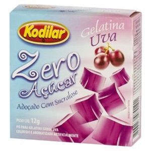 Gelatina Em Pó Kodilar Zero Açúcar Uva 12g