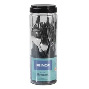 Faqueiro Riviera Brinox Aço Inox Preto 24 Peças