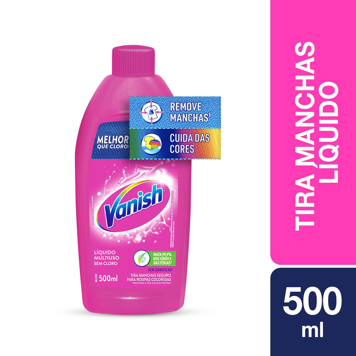 Tira Manchas Vanish Líquido Multiuso para Roupas Coloridas 500ml ...
