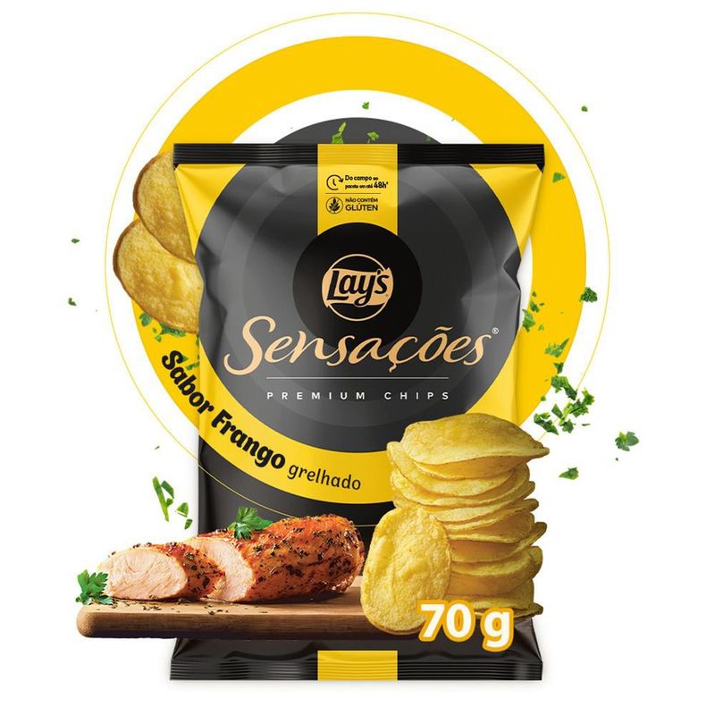 Batata Frita Lisa Lays Sensações Premium Frango Grelhado 70g